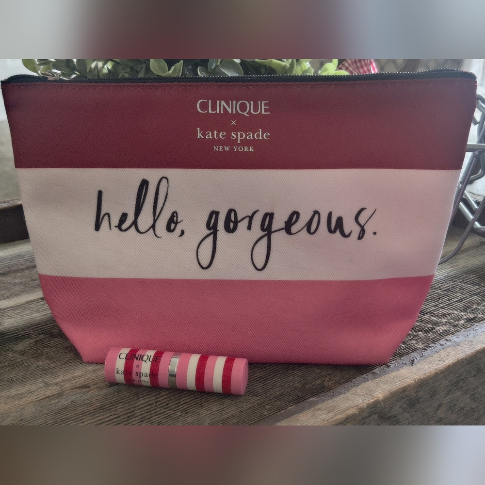 Kate Spade Pink Cosmetic Bag and Lipstick Set